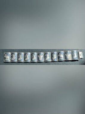 Vintage Siam Sterling Silver Niello Panel Bracelet